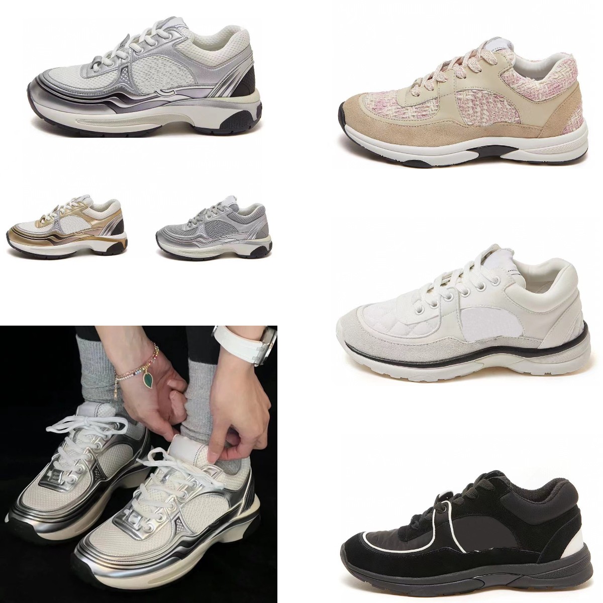 Calfskin Nylon Reflective Sneakers Designer Running Shoes Luxury Women Sports Casual shoes Channel Shoe New CCity Sneaker Woman Trainer sdfsf Fabric Suede Effect, Color 2
Calfskin Nylon Reflective Sneakers Designer Running Shoes Luxury Women Sports Casual shoes Channel Shoe New CCity Sneaker Woman Trainer sdfsf Fabric Suede Effect, Color 2