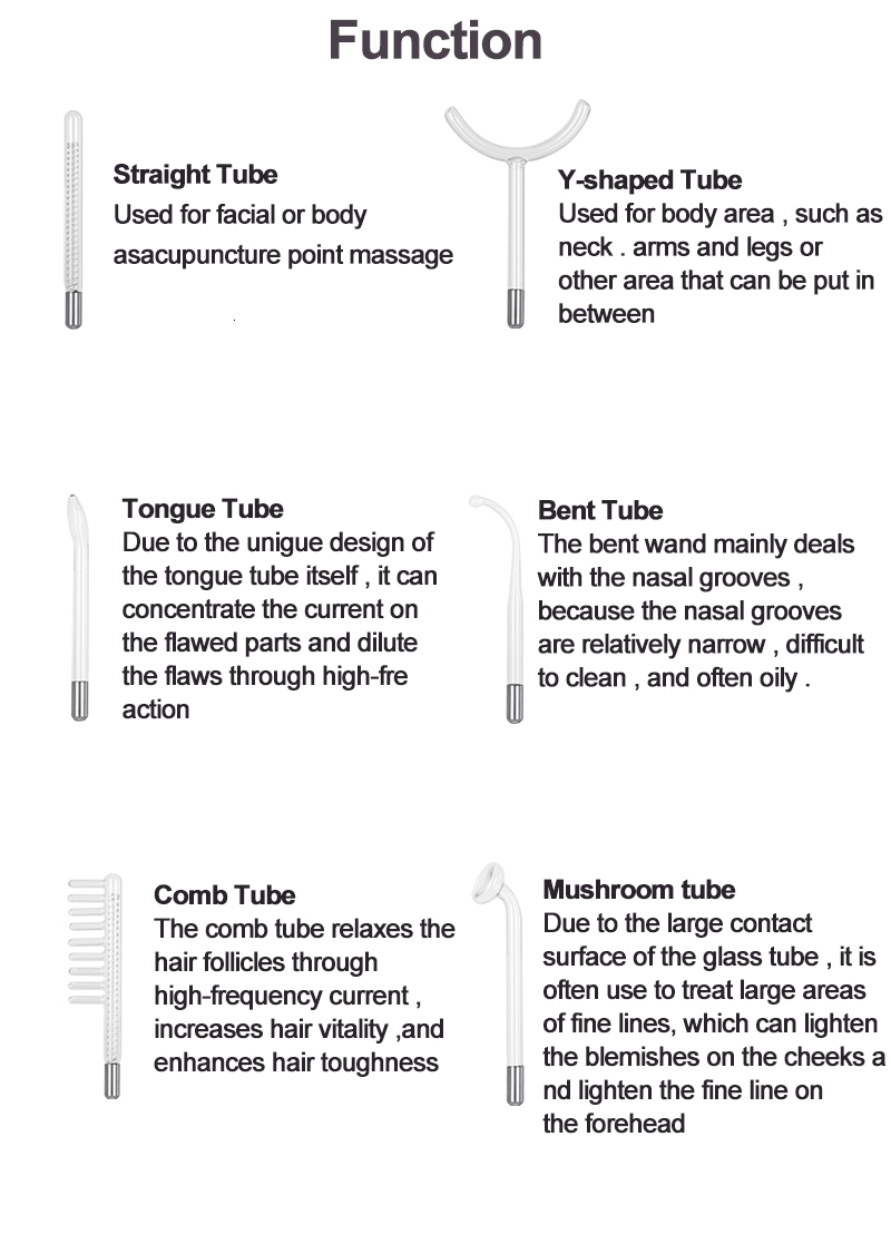 Face Care Devices 7 In 1 Electrode Glass Tube High Frequency Machine Spot Acne Wand Massager Spa High Frequency Skin Care 230629