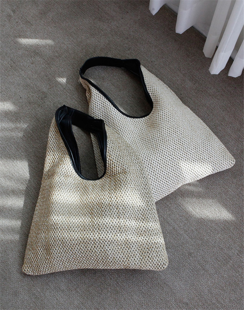 Evening Bags 2023 Women Weave Shoulder Bag Solid Beige And Khaki Crossbody Bucket Handbags For Men Beach Holiday 230629