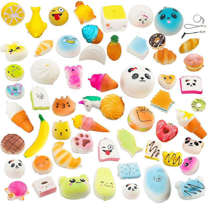 Decompression Toy 20/30/40 Pcs Kawaii Squishy Food Slow Rising Mini Soft Random Squishy Squishies Toys Cake Bread Squeeze Pressure Relief Toy 230629