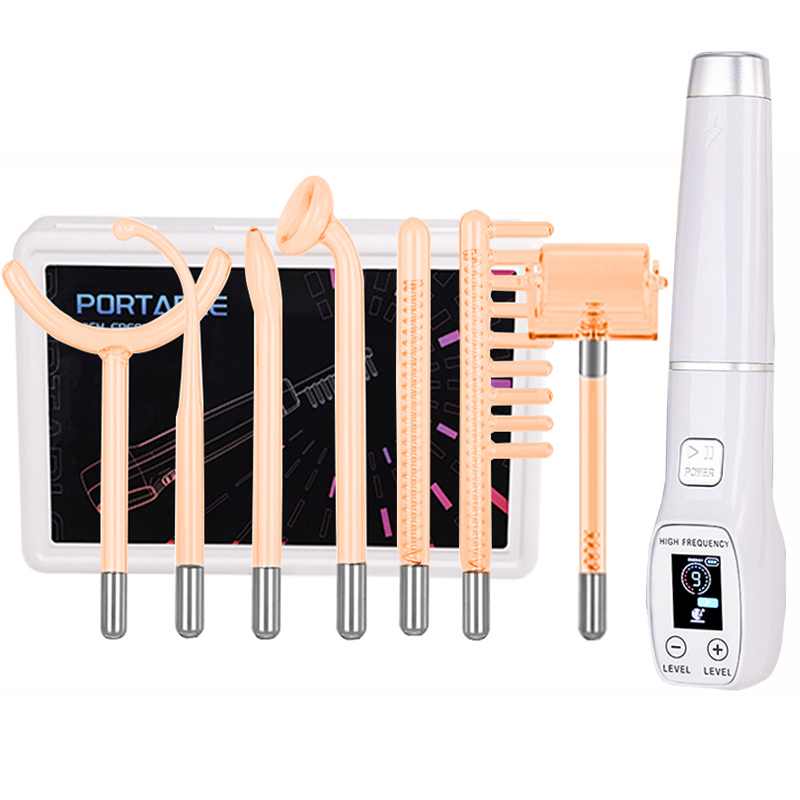 Face Care Devices 7 In 1 Electrode Glass Tube High Frequency Machine Spot Acne Wand Massager Spa High Frequency Skin Care 230629