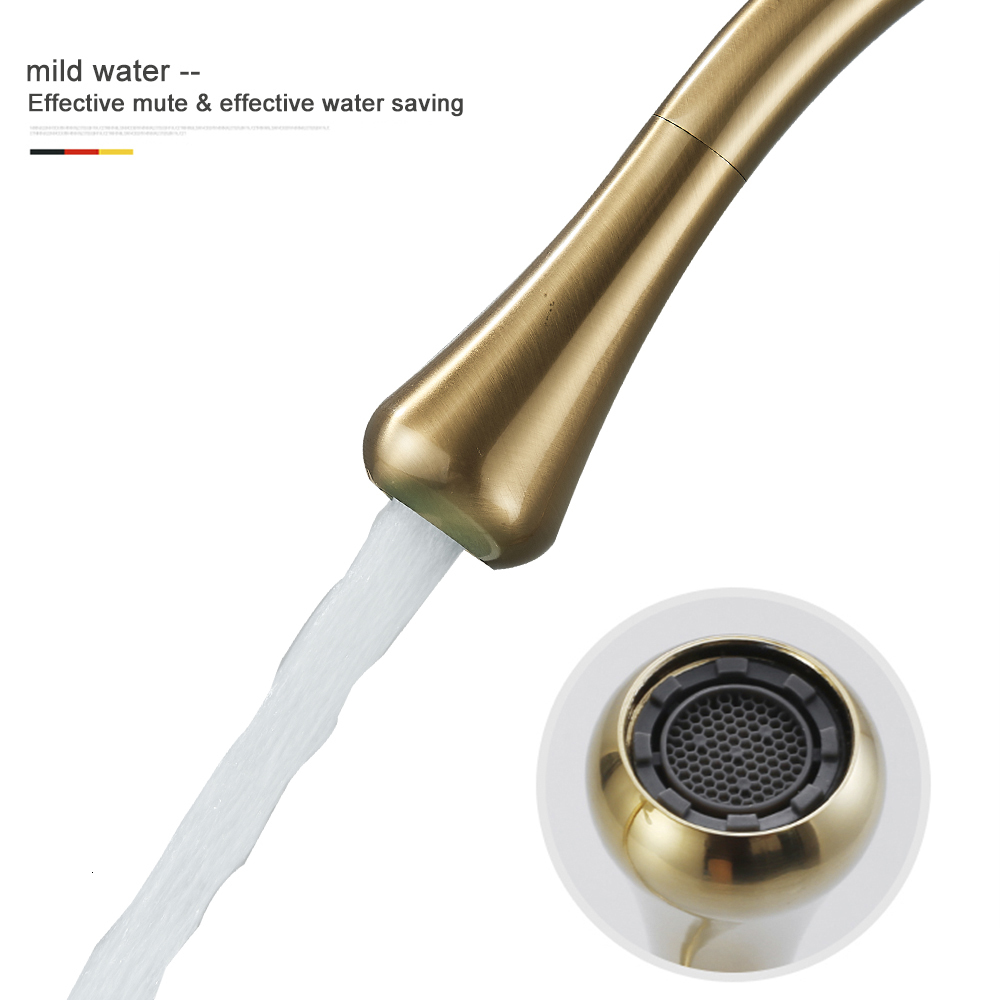 Bathroom Sink Faucets Modern Basin Faucet Brushed Gold Black Silver Faucet Deck Mounted Basin Sink Tap Mixer Cold Brass Tap for Bathroom 230629
