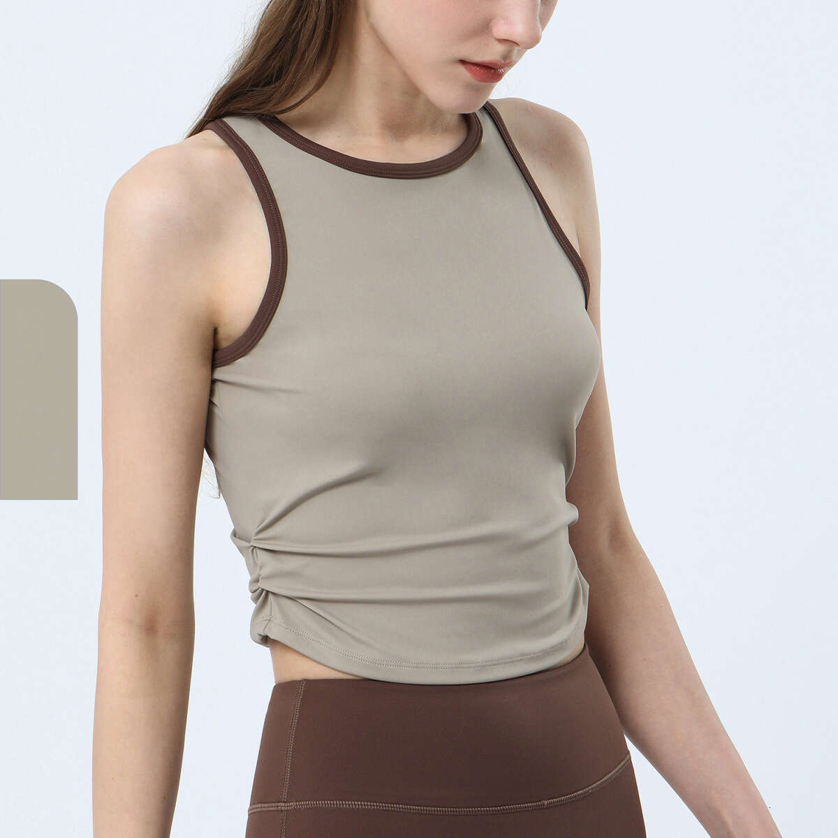 Womens Sports Fiess Summer Sports Tank Top Skin Friendly Fabric Gym Top Sleeveless Yoga T-shirt with Chest Pad Running Crop Top