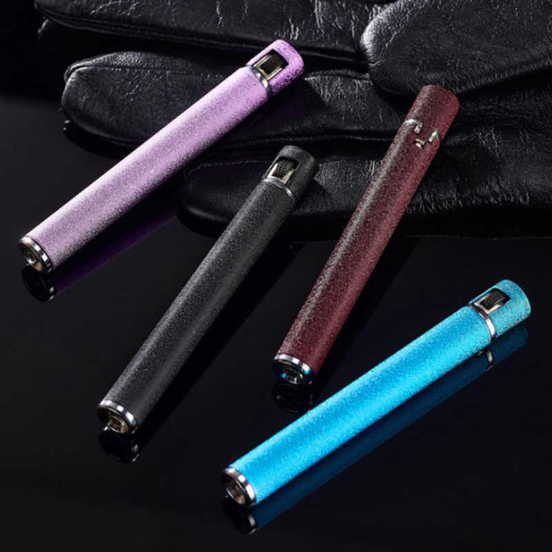 Mini Compact Open Flame Lighter Fire-free Butane Gas Metal Cigarette Shaped Grinding Wheel Lighters Smoking Accessories Cute R56M No W260202