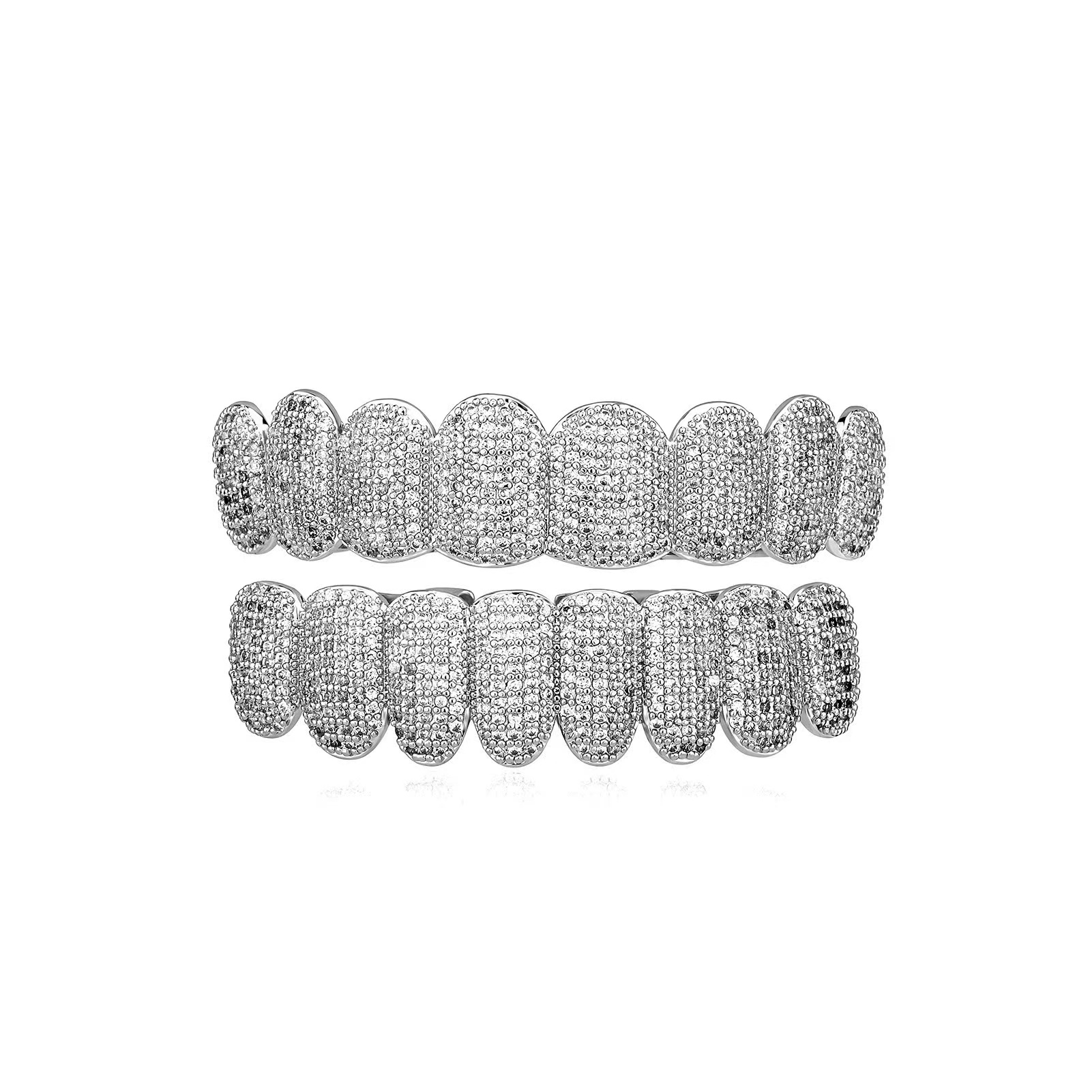 Exclusive customization Moissanite Teeth Grillz iced out Hop Sier decorative braces Real Dia Bg Tooth Grills For Men