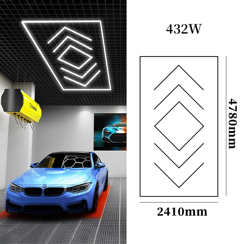 LED Hexagon Garage Ceiling Lights 110V 220V Garage LED honeycomb light Car Detailing Work Light Car Beauty Lighting for car workshop equipment