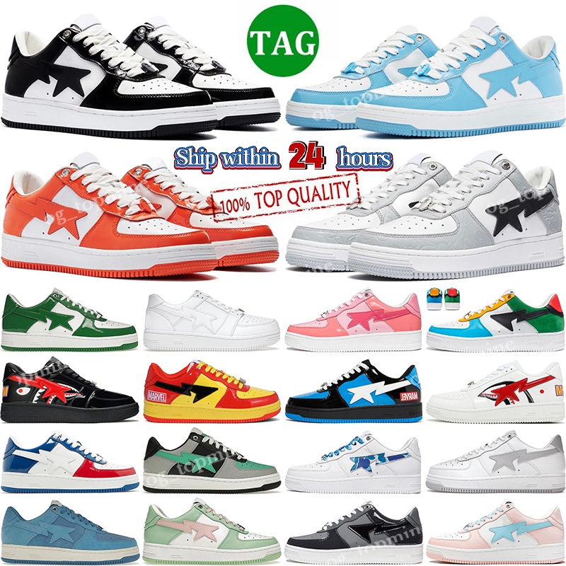 

Designer Bape Sta Bapesta Star SK8 Casual Shoes Low Baped for men women Sneakers Patent Leather Black White Blue Camouflage Skateboarding jogging Sports Trainer, #1