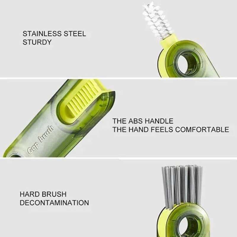 Upgrade Cleaning Brush 3 In 1 U-shaped Cup Brush Mouth Creative Bottle Rotatable Groove Gap Cleaning Brushes Household Cleaning Tools