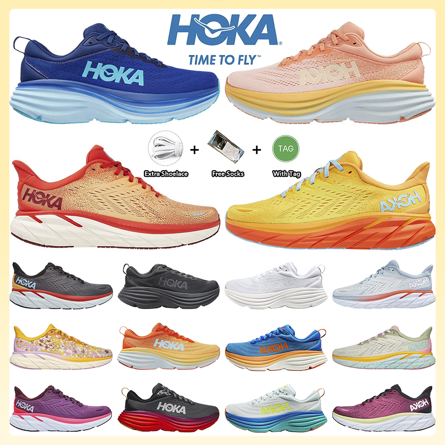 

Hoka Bondi 8 Running Shoes Hokas ONE ONE Clifton 8 Black White Shock Absorbing Road Bondi 8 Men Women Sneakers Climbing Runner Trainers Walking Jogging, Item#12