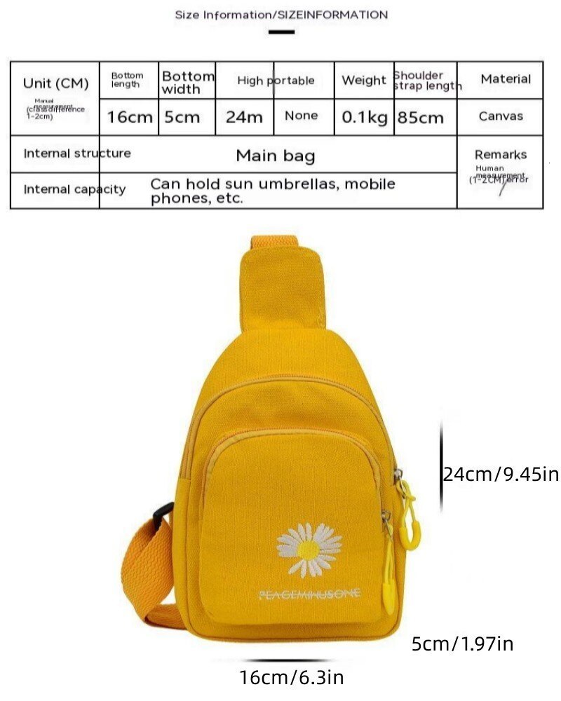 Evening Bags Chest Bag Spring And Summer Creative Style Shoulder Sesame Street Wrinkled Chrysanthemum Wear Resistant Messenger 230629