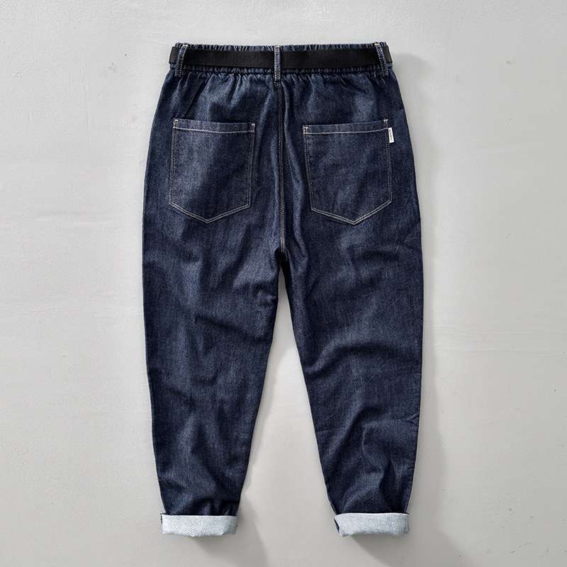 Men s Jeans 2023 spring Autumn Winter Men Retro All match Solid Color Tooling Loose Big Pocket Casual Pants Blue Workwear 230629