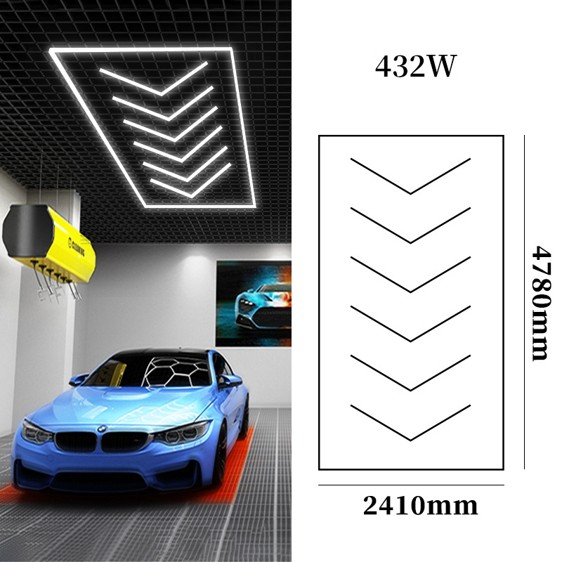 LED Hexagon Garage Ceiling Lights 110V 220V Garage LED honeycomb light Car Detailing Work Light Car Beauty Lighting for car workshop equipment