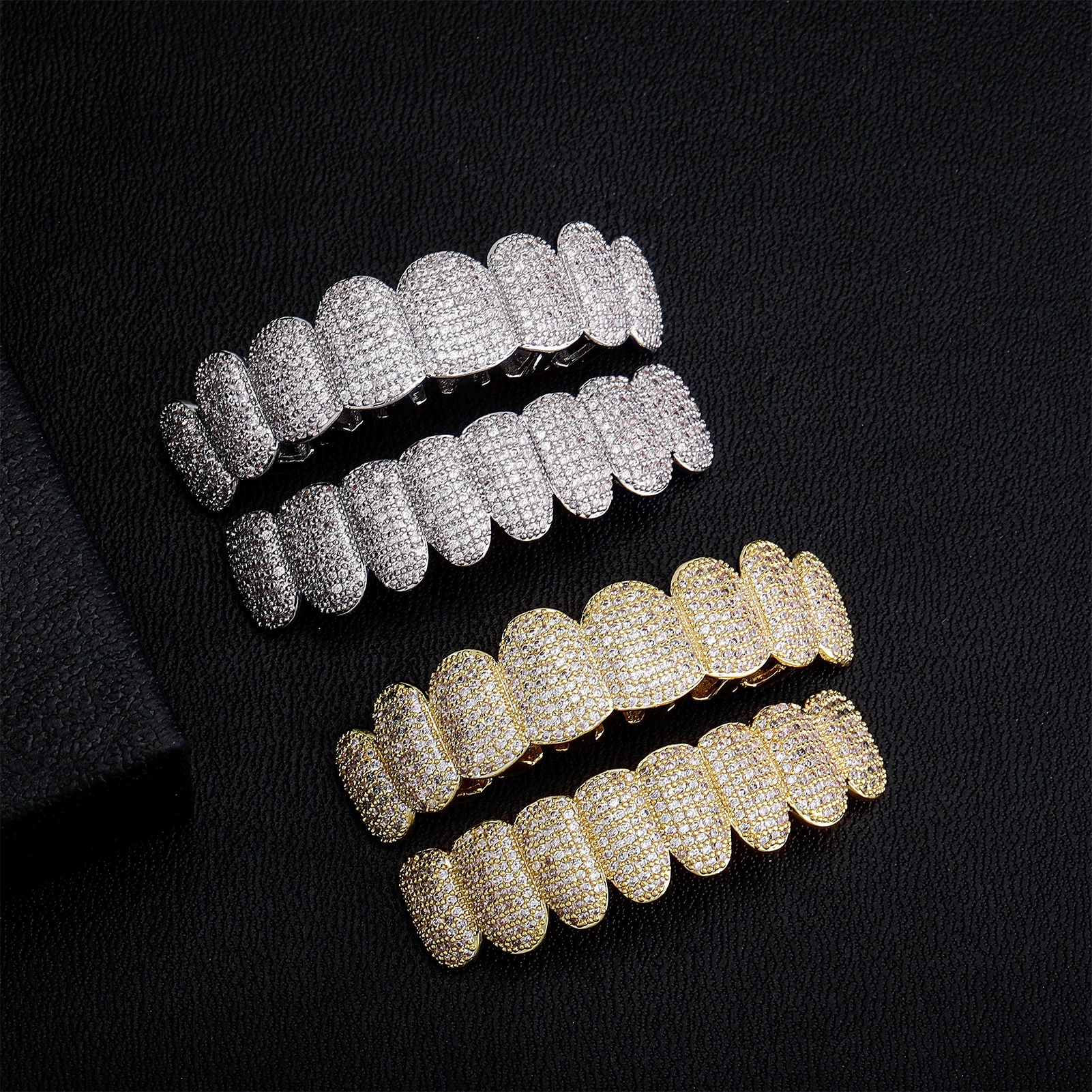 Exclusive customization Moissanite Teeth Grillz iced out Hop Sier decorative braces Real Dia Bg Tooth Grills For Men