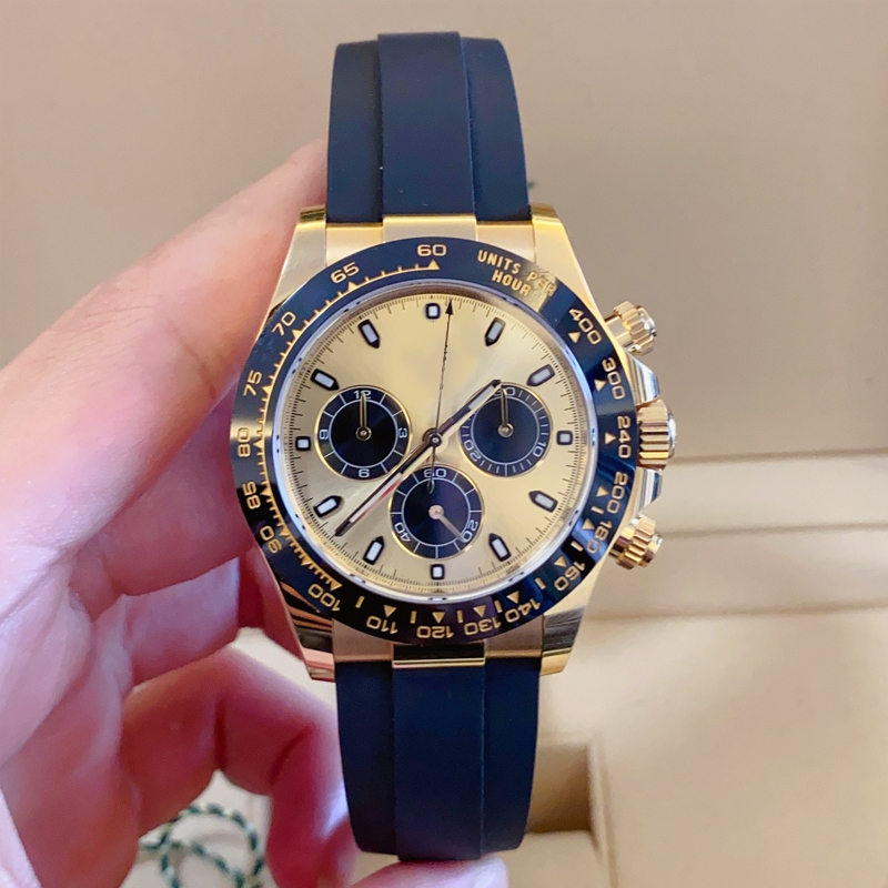 designer Mens Watch Steel All Subdials Working 40mm Automatic Mechanical Movement Sapphire Glass Ceramic Bezel Silver Watches jason 007 Cosmograp