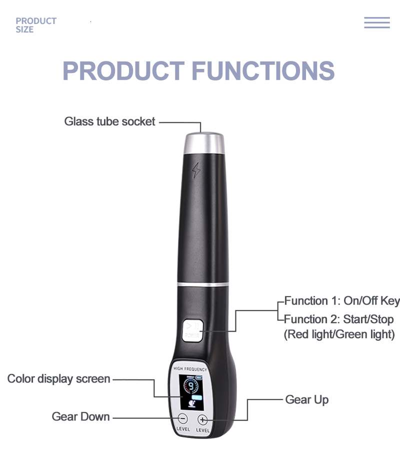 Face Care Devices 7 In 1 Electrode Glass Tube High Frequency Machine Spot Acne Wand Massager Spa High Frequency Skin Care 230629