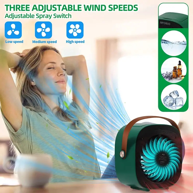 1pc Portable Misting Fan, Personal Air Cooler, Portable Mini Space Air Conditioner Cooling Fan & Evaporative Spray Humidifier, USB Rechargeable Coolin