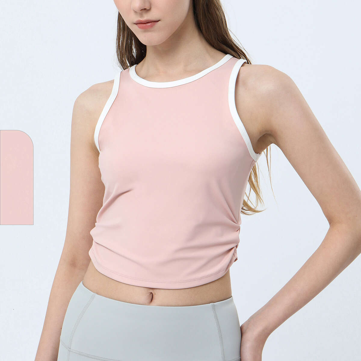 Womens Sports Fiess Summer Sports Tank Top Skin Friendly Fabric Gym Top Sleeveless Yoga T-shirt with Chest Pad Running Crop Top