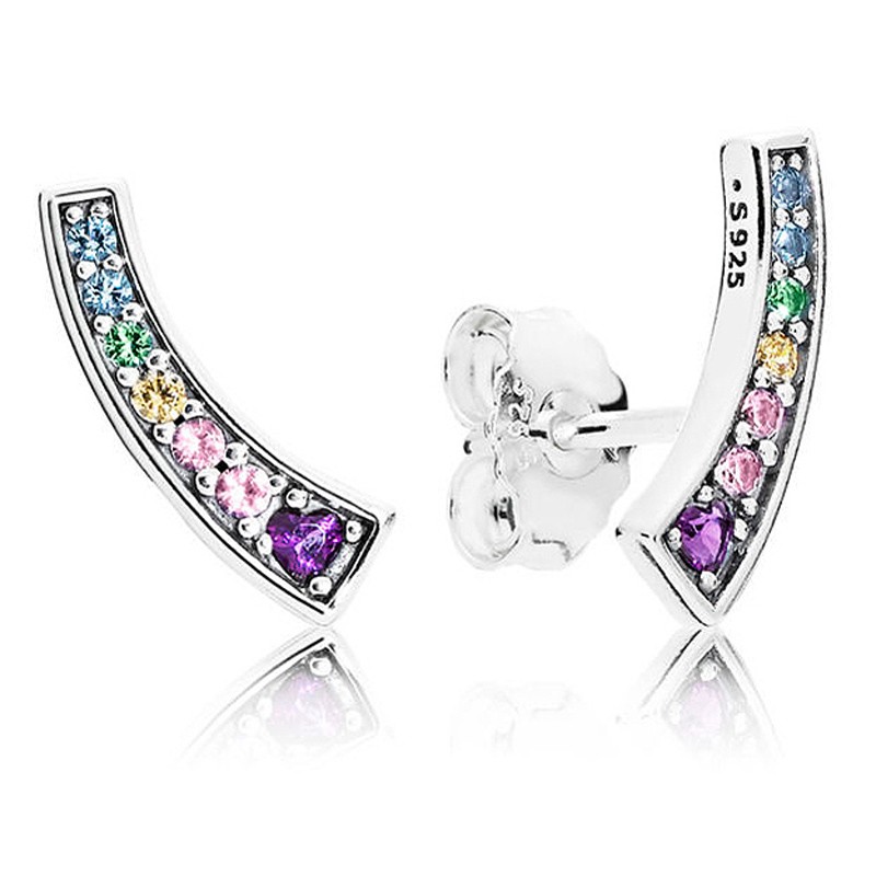 925 Sterling Silver Twist Of Faith Hoops Earrings With Crystal For Women Wedding Gift Fashion Jewelry Free Shipping