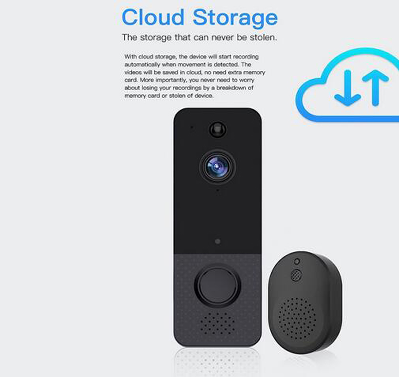 T8 720P Wireless WiFi Video Doorbell Smart Phone Door Ring Intercom Security System IR Visual HD Camera Bell Waterproof Cat Eye with DingDong for Home