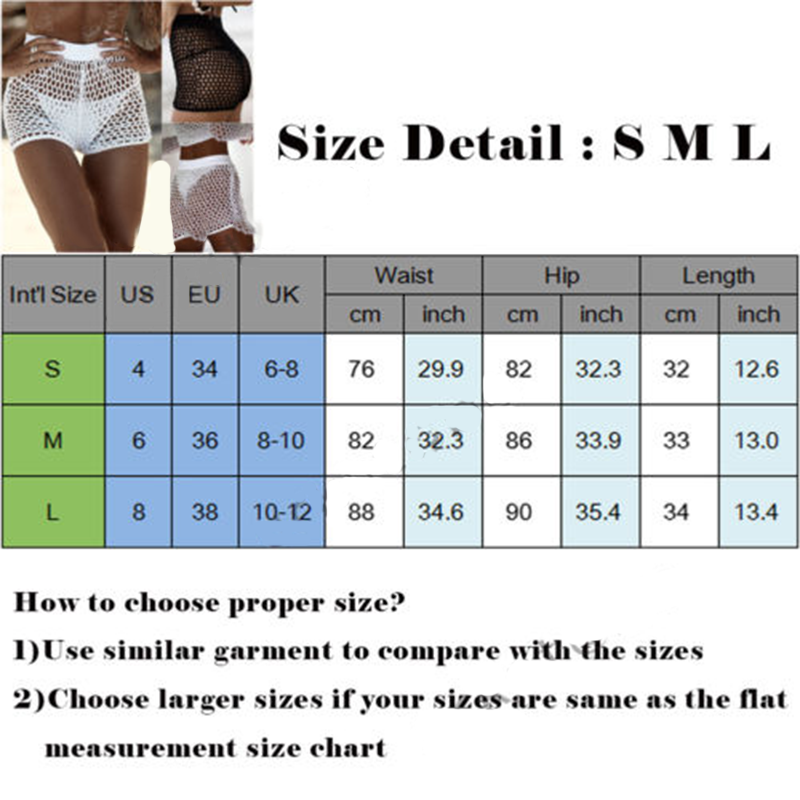 Women Crochet Swim Shorts Knit Hollow Out Bottoms Bikini Cover Up Shorts Beach Fishnet Pants Summer Swimsuit Swimwear