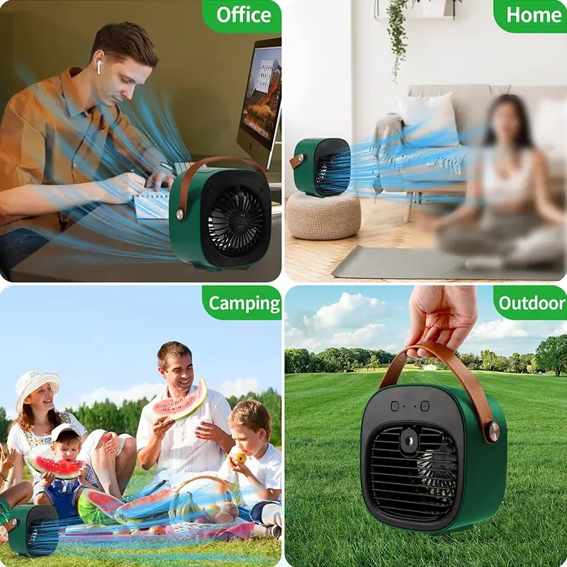 1pc Portable Misting Fan, Personal Air Cooler, Portable Mini Space Air Conditioner Cooling Fan & Evaporative Spray Humidifier, USB Rechargeable Coolin