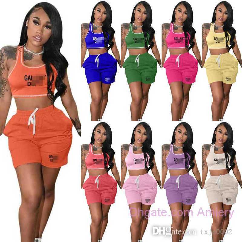 2023 Summer Women Tracksuits Designer Letter Printed 2 Piece Short Set Sexy Crop Tank Top And Shorts With Pockets Sports Suit Outfits, Black
2023 Summer Women Tracksuits Designer Letter Printed 2 Piece Short Set Sexy Crop Tank Top And Shorts With Pockets Sports Suit Outfits, Black