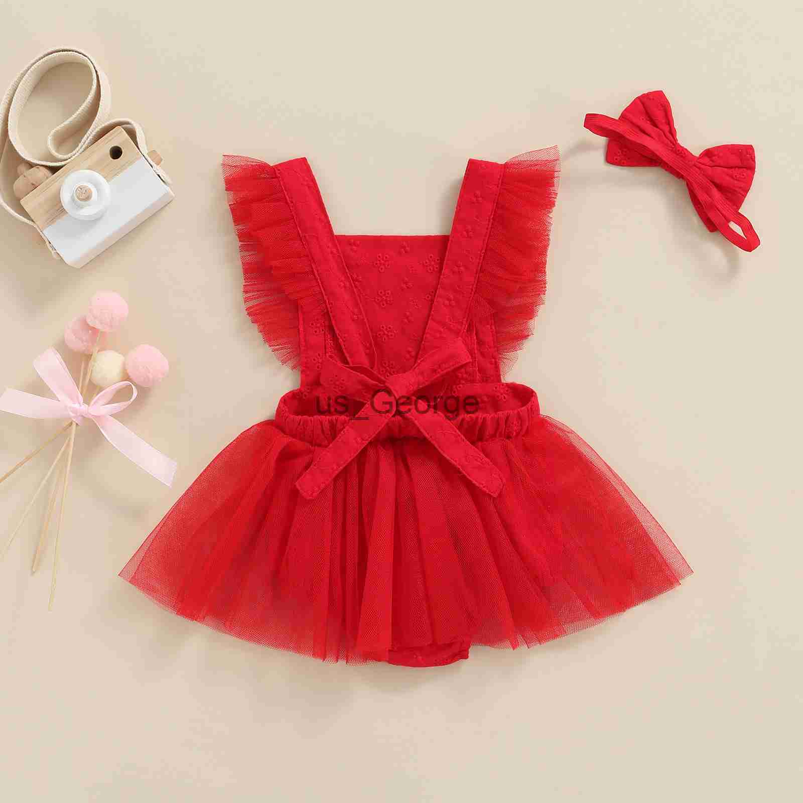 Clothing Sets Newborn Baby Summer Clothes Infant Clothes for Girl Red Lace Sleeveless Bebe Romper Jumpsuit Baby Romper 018 Months J230630