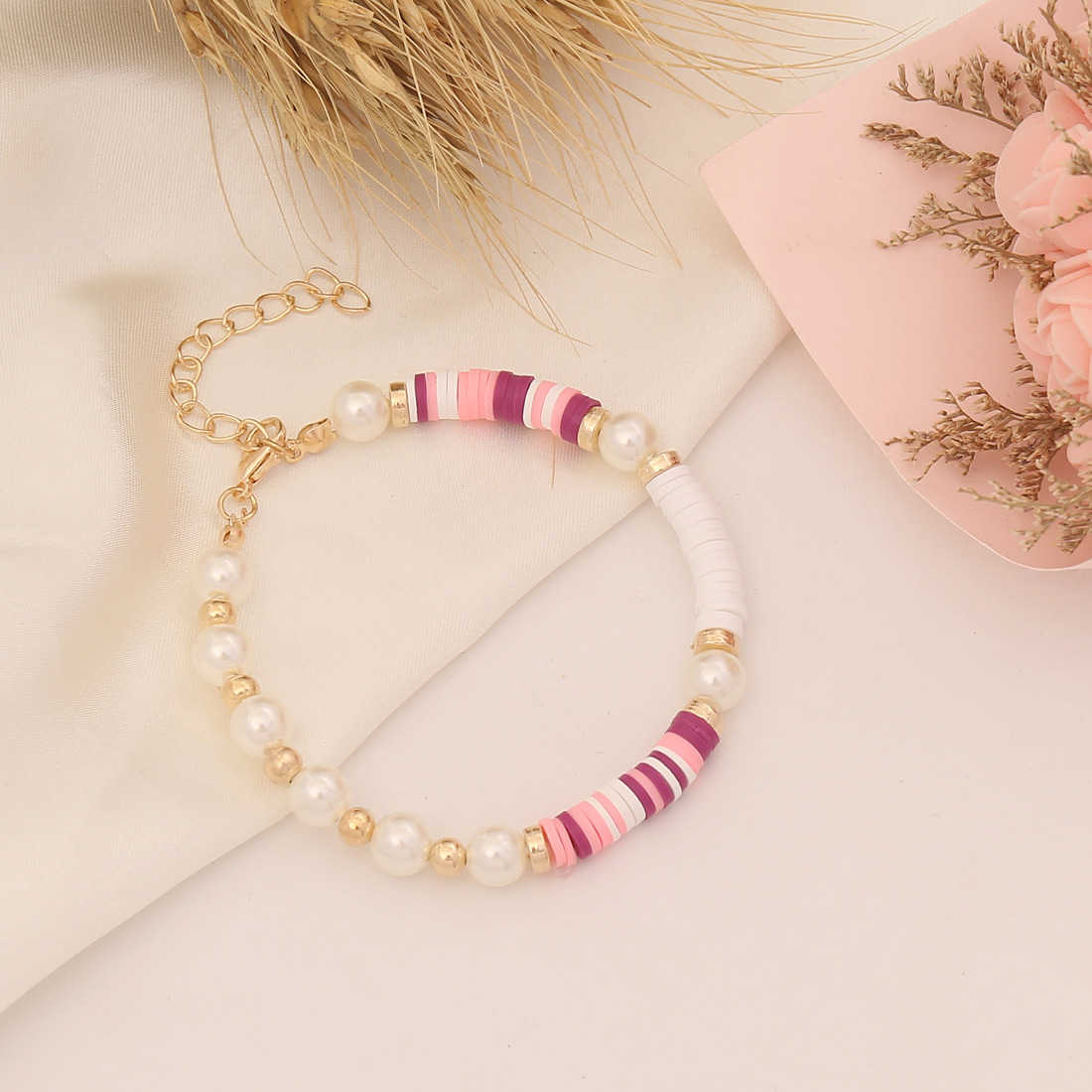 Bohemian Style Colorful Polymer Clay Beads Strands Bracelet Men Women Jewelry