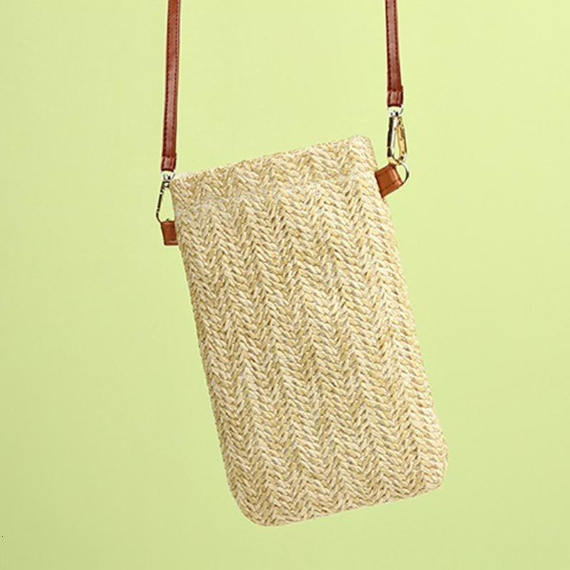Free Shipping Designer Bag Evening Bags Fashion Women Straw Ladies Crossbody Messenger Bag Summer Bohemia Beach Rattan Shoulder Small Solid Mobile Pho