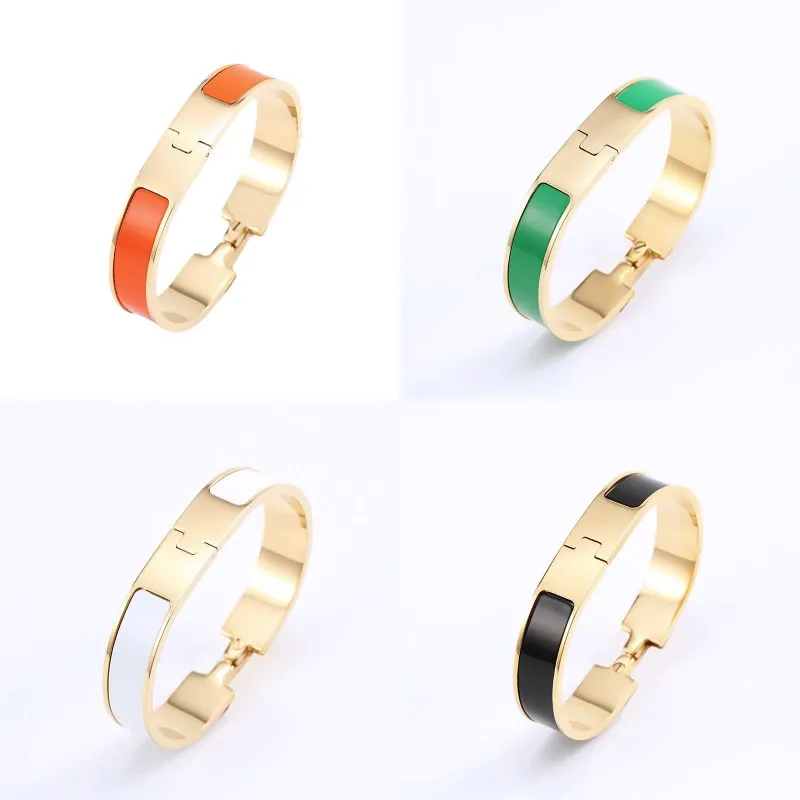 chain bracelet black designer bracelets womens jewelry gold bangle with box rose gold silver plated Multiple colors large wrist cuff Bracelets for man 12mm width