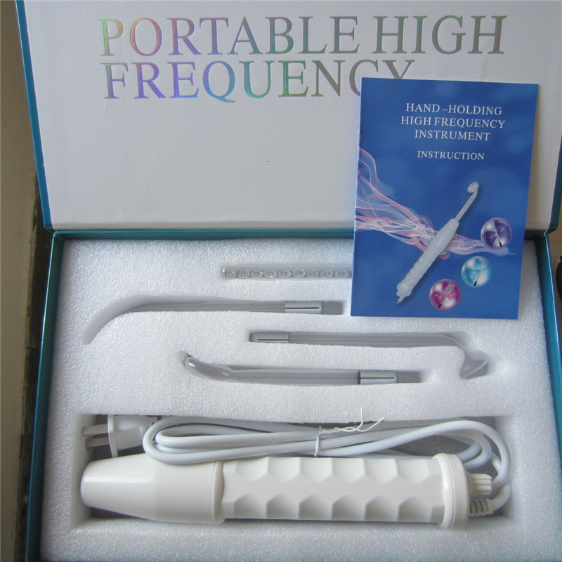 Face Care Devices Portable 4 In 1 High Frequency Electrode Wand Electrotherapy Glass Tube Beauty Device Acne Spot Remover Anti-aging Shrink Pores 2306