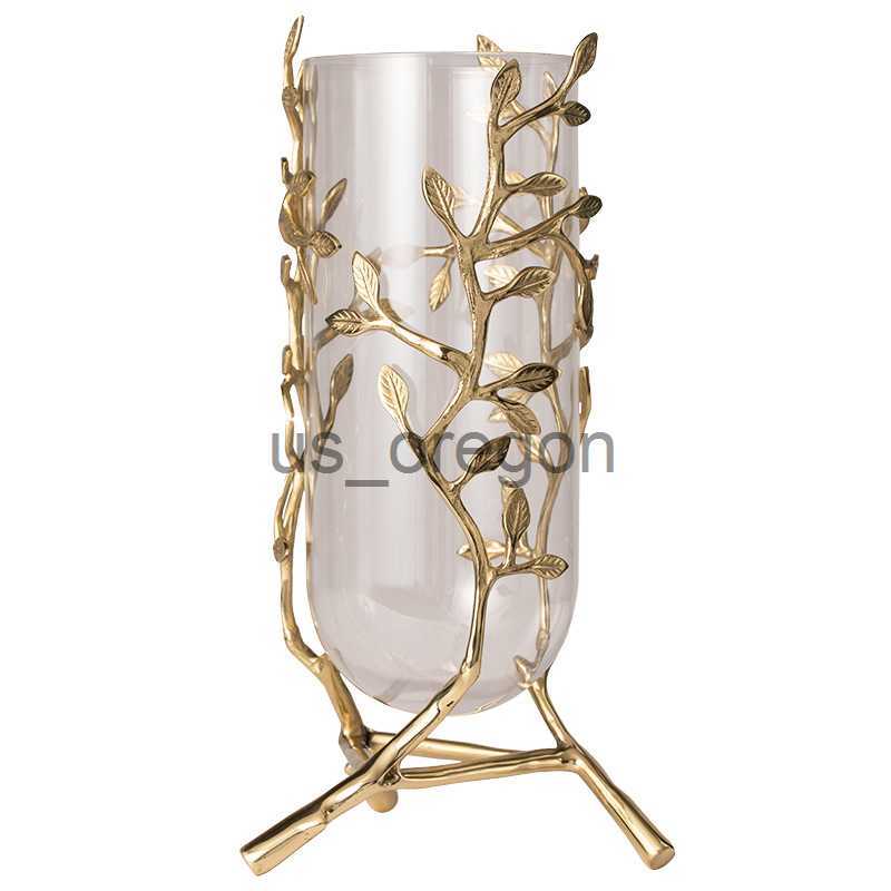 Vases European Creative Glass Vase Decoration Living Room Flower Arrangement Simulation Dry Flower Living Room Home Decoration x0630