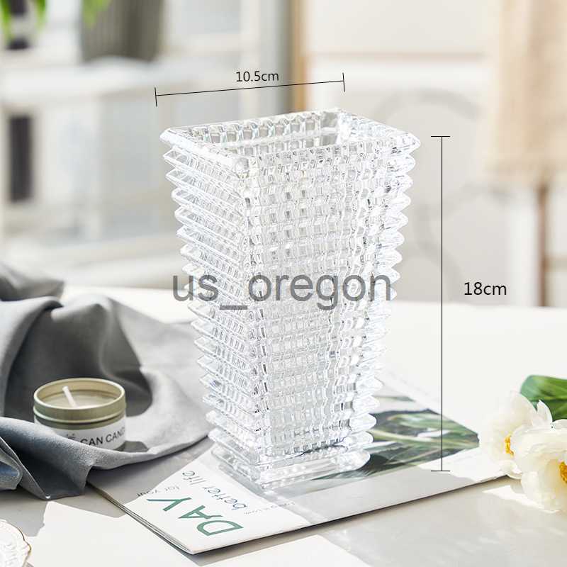Vases Bright Glass Vase Home Decorations Bright Crystal Glass Vase Dried Flowers Desktop Decoration Decorative Utensils x0630