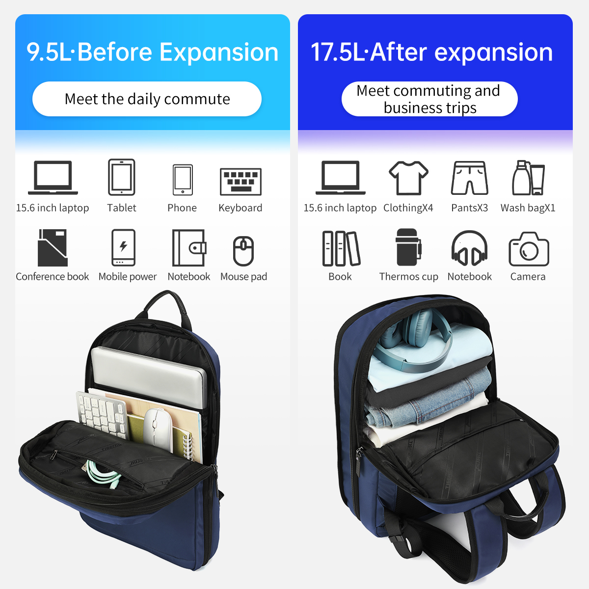 School Bags Warranty Expandable Backpack For Men 15 6 inch Laptop Bag College Thin Travel Male Lightweight Schoolbag 230629