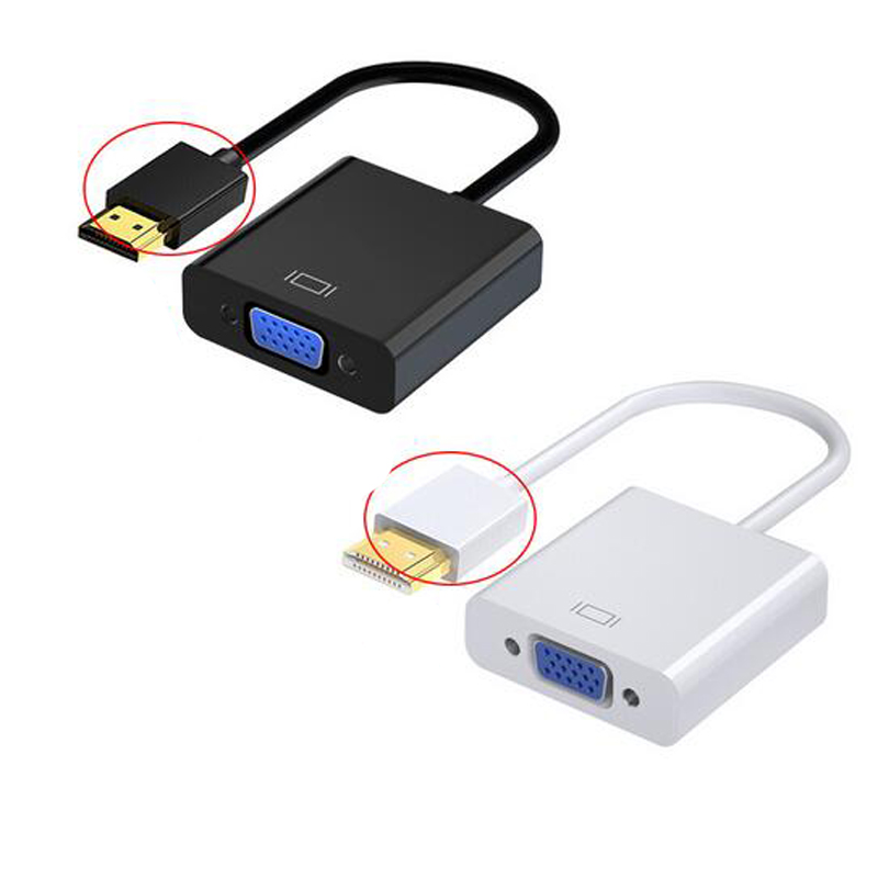 HD 1080P HDMI To VGA Cable Converter HDMI Male To VGA Famale Converter Adapter With 3.5mm Audio USB Power Supply Digital Analog for Tablet laptop PC T