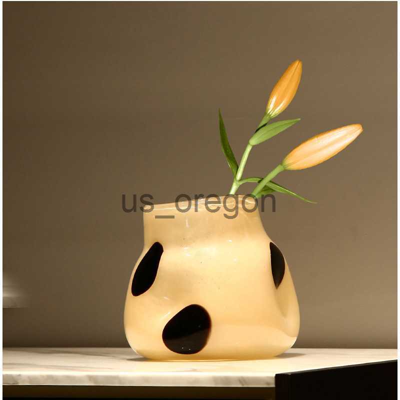 Vases Polka Dots Old Fashioned General Glass Vase Home Decoration Flower Pot Container Plants Holder Handmade Flowerpot x0630