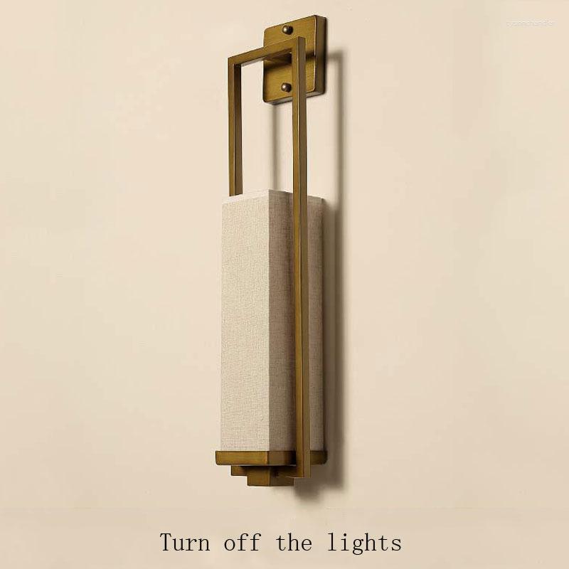 Lamps Wall Chinese Style Lamp Bedside Living Room Bedroom Corridor El Stair E27 Cloth Light Fixture Sconce