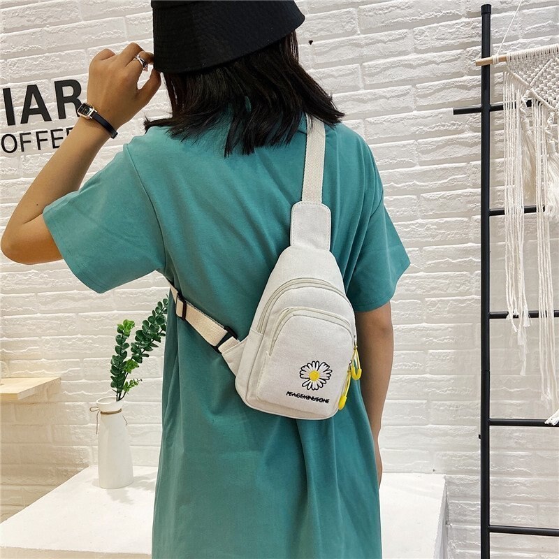 Evening Bags Chest Bag Spring And Summer Creative Style Shoulder Sesame Street Wrinkled Chrysanthemum Wear Resistant Messenger 230629