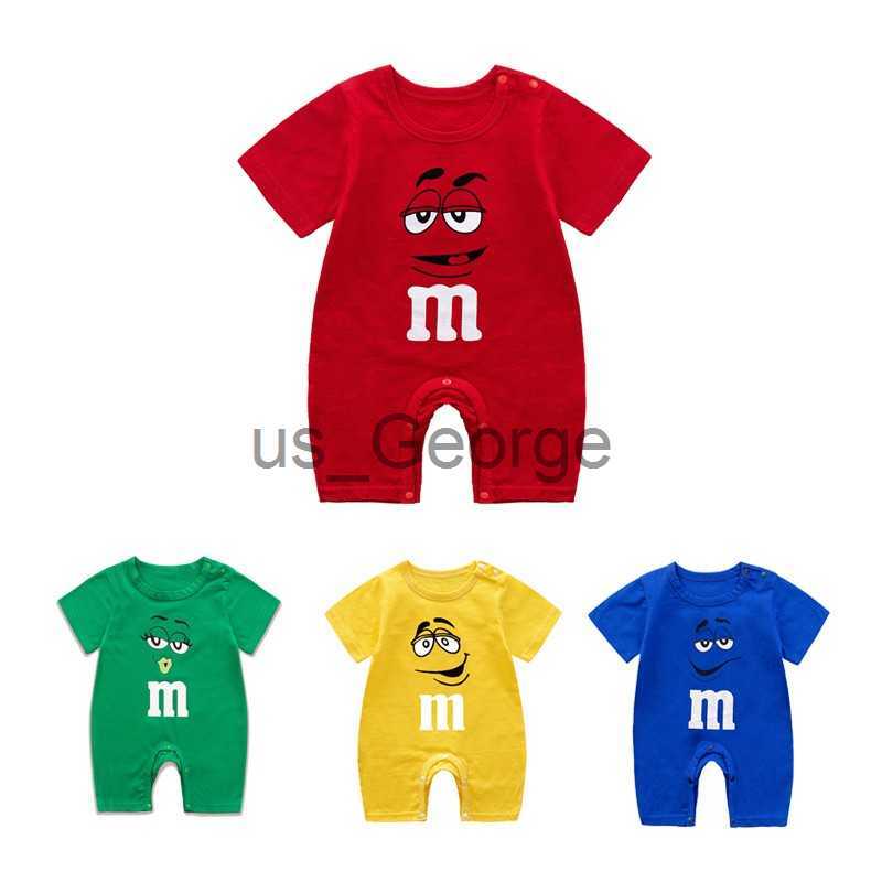 Clothing Sets 3 6 9 Month Newborn Baby Clothes Summer Short Sleeve Infantil Romper Pure Cotton Baby Girls Onesie Print M Bean Cartoon Jumpsuit J230630