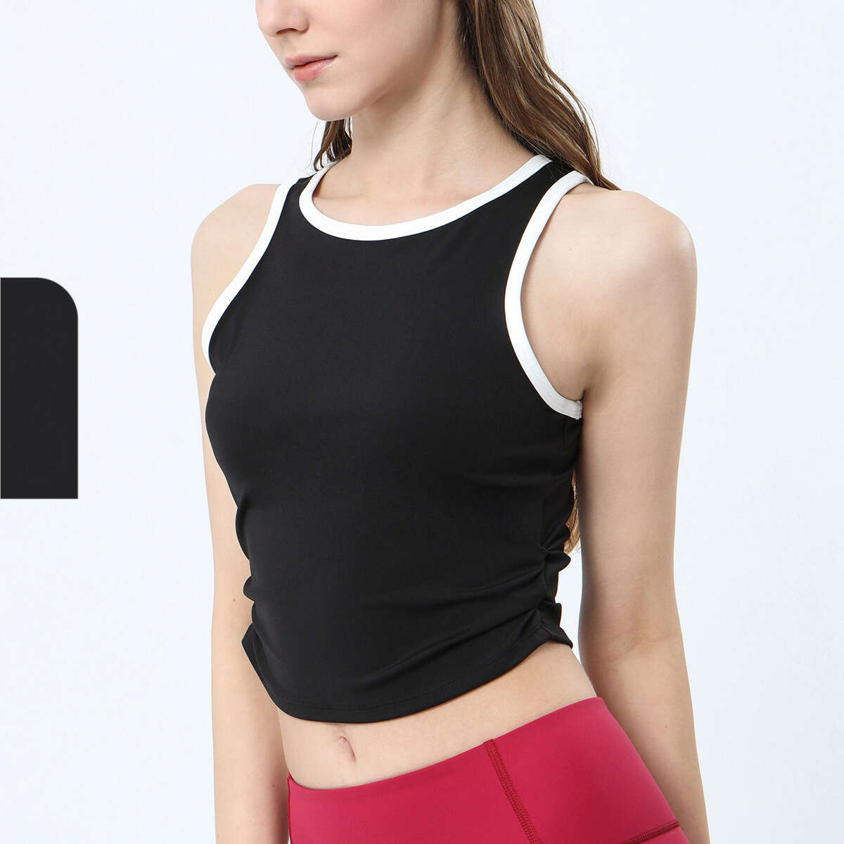 Womens Sports Fiess Summer Sports Tank Top Skin Friendly Fabric Gym Top Sleeveless Yoga T-shirt with Chest Pad Running Crop Top