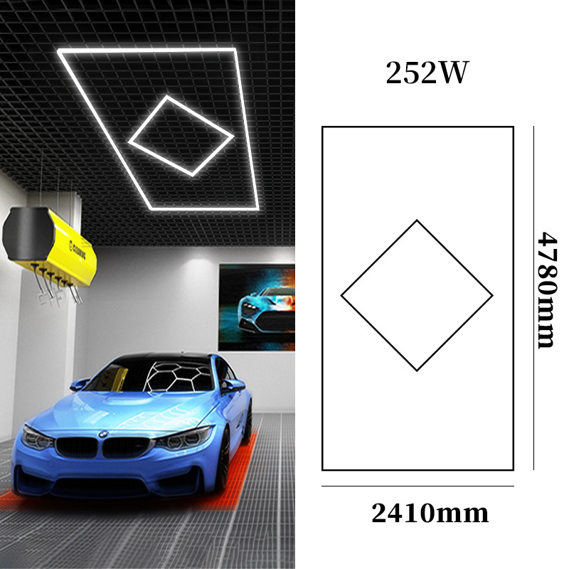 LED Hexagon Garage Ceiling Lights 110V 220V Garage LED honeycomb light Car Detailing Work Light Car Beauty Lighting for car workshop equipment