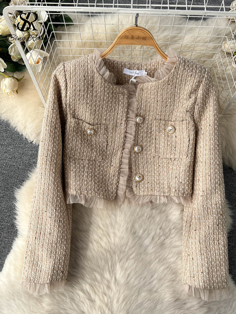 Two Piece Dress SINGREINY Fashion Women OL Retro Sets Senior Short Cardigan CoatsCamis Mesh Long Skirts Streetwear Winter Two Pieces Suits 230629