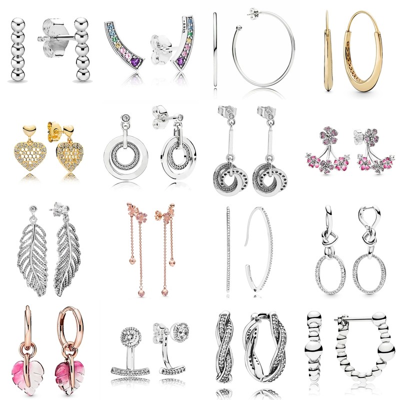 925 Sterling Silver Twist of Faith Hoops Earrings with Crystal for Women Wedding Gift Fashion Jewelry Free Shipping