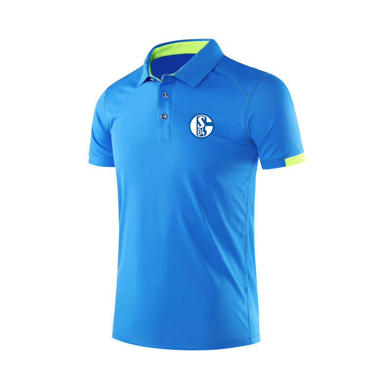 

FC Schalke 04 Men's and women's POLO fashion design soft breathable mesh sports soccer T-shirt outdoor sports football casual shirt., No 7