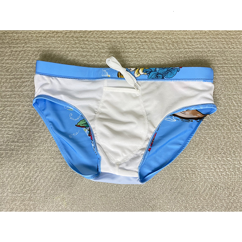 Men's Swimwear Print Swimsuit Men Fashion Bathing Suit Male Breathable Beachwear Man Quick Dry Brave Person Summer Low Waist Swim Briefs 230630