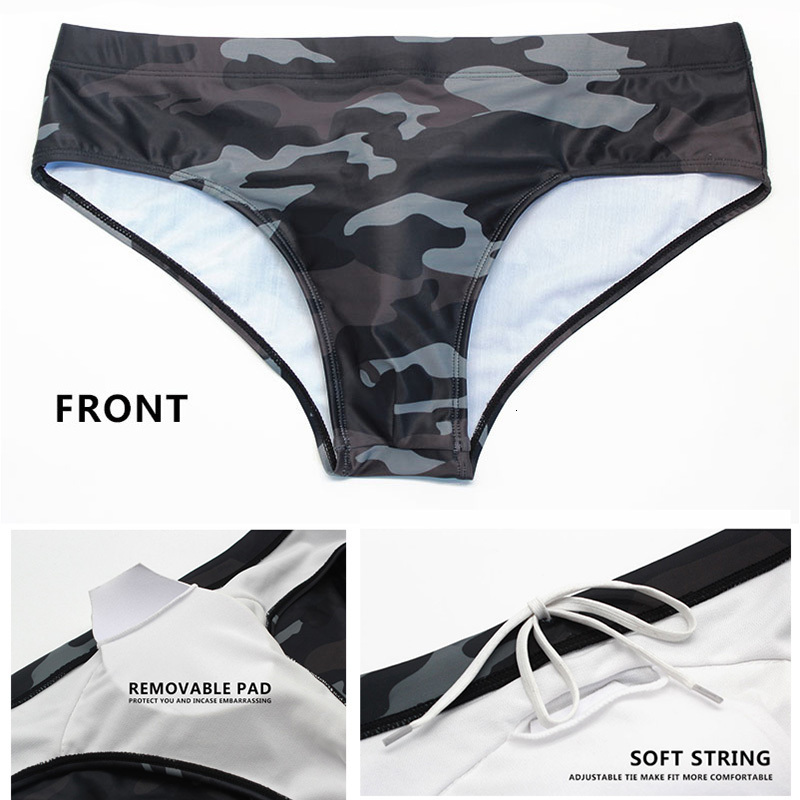 Sexy Men's Briefs: Camouflage Print Swimwear, Low Waist Swim Trunks For Beach And Pool