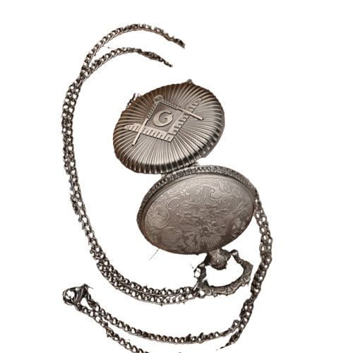 Big G masonry Masonic Pattern Pocket Watch Antique Vine Silver Gray Quartz Clock Pendant Necklace Chain Gifts