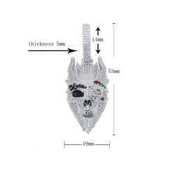 2023 New Arrived Hip Hop Cool Men Boy Jewelry Micro Pave 5a Cz Iced Out Skull Pendant Necklace
