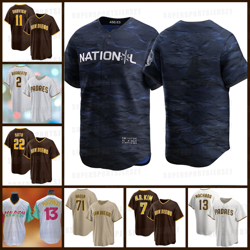2023 ALL STAR GAME Padres 23 Fernando Tatis Jr. San Diego Jersey Juan Soto 2 Xander Bogaerts Manny Machado Joe Musgrove Jake Cronenworth Yu Darvish Kim 67 Seth Lugo, Mens felx base