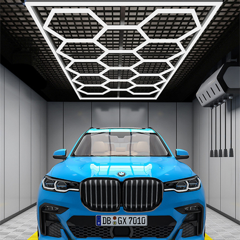 Hexagon LED Garage Light 120LM/W 672W 6500k Super Bright Car Detailing Ceiling LED Shop Light for Warehouse Workshop Gym Basement Car Care Wash Room
Hexagon LED Garage Light 120LM/W 672W 6500k Super Bright Car Detailing Ceiling LED Shop Light for Warehouse Workshop Gym Basement Car Care Wash Room